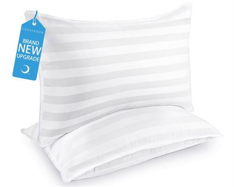 COZSINOOR Queen Size Bed Pillows for Sleeping: Hotel Quality, Set of 2 - Down