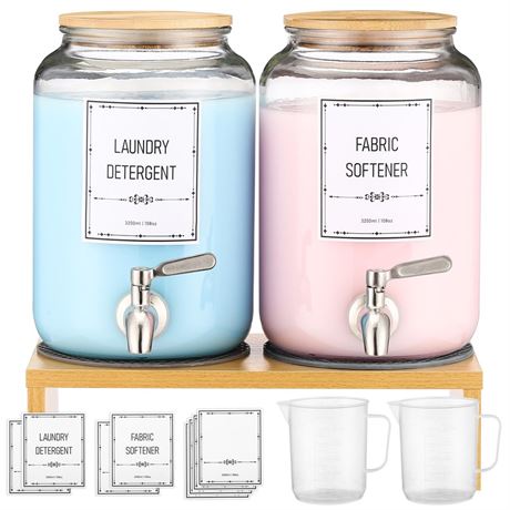 Laundry Detergent Dispenser. 0.9 Gallon Glass Laundry Soap Liquid Laundry