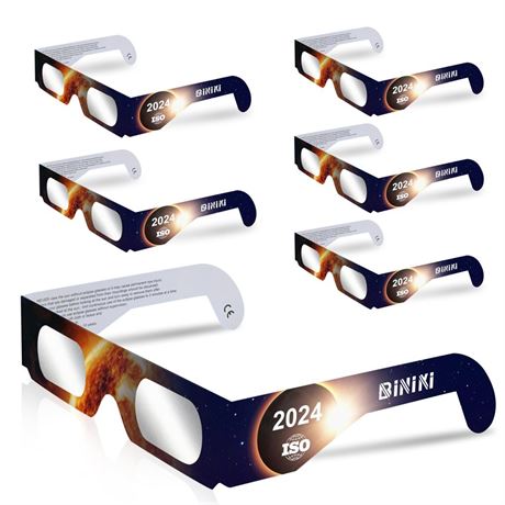Biniki Solar Eclipse Glasses AAS Approved 2024 - CE & ISO Certified Safe Shades