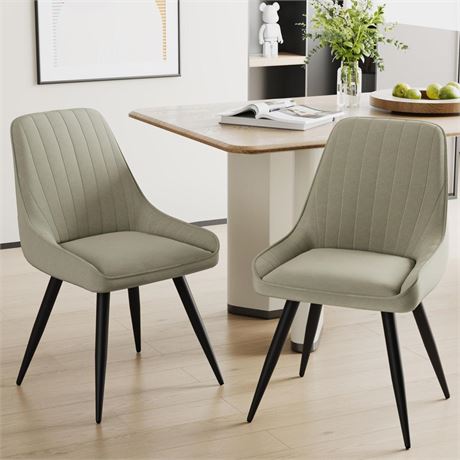 Alunaune Modern Dining Chairs Set of 2 Upholstered Kitchen Chairs, Mid Century