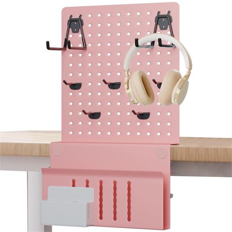 Clamp-on Desk Pegboard,Desk Side Storage,Steel Privacy Panel,No Drill Side Desk