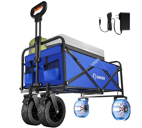 Saker Electric Utility Wagon, Heavy Duty 300L Utility Wagon Carts with 7"