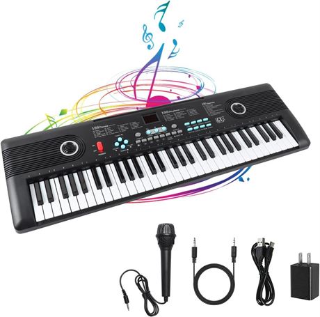 61 Key Keyboard Piano, Electric Piano Music Keyboard with Teaching Mode,