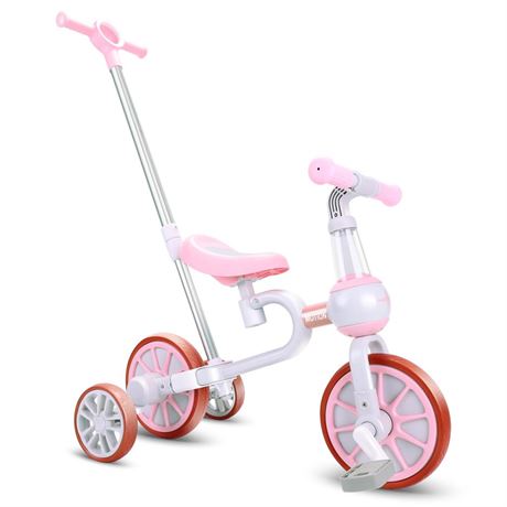 XIAPIA Kids Tricycles for 2-4 Years Old Girls with Detachable Pedal and