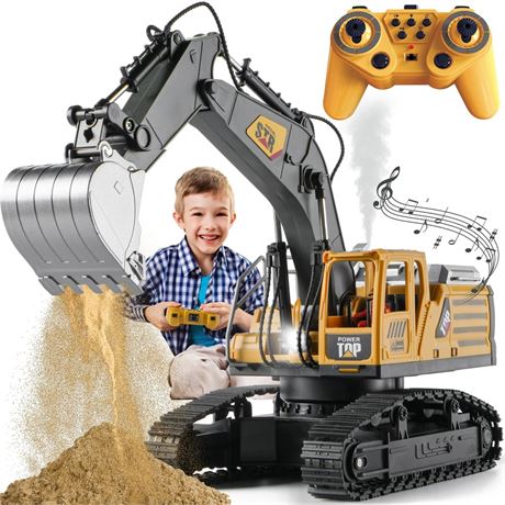 1:14 Remote Control Excavator Toys for Boys,14 Channel RC Digger Construction