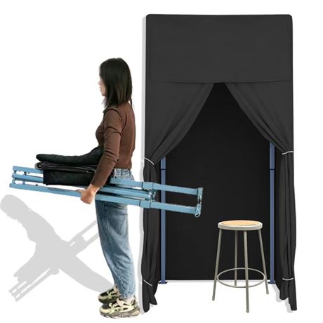 AMSXNOO Portable Clothing Store Fitting Room, Mobile Foldable Changing Room