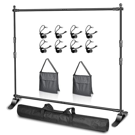 EMART 10 x 8ft (W x H) Adjustable Photo Backdrop Banner Stand with Telescopic