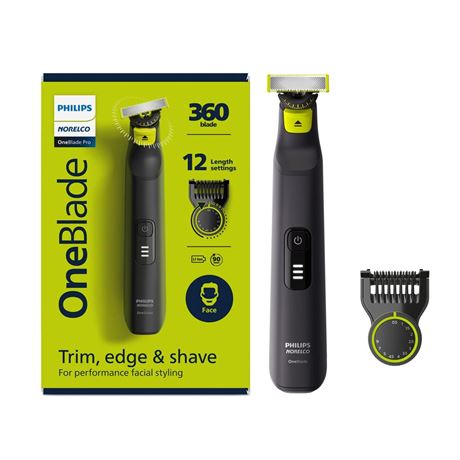 Philips Norelco OneBlade 360 Pro Hybrid Electric Shaver & Trimmer, QP6531/70,