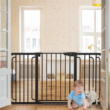 Cumbor 29.7-57" Extra Wide Baby Gate for Stairs, Mom's Choice Awards Winner-Dog