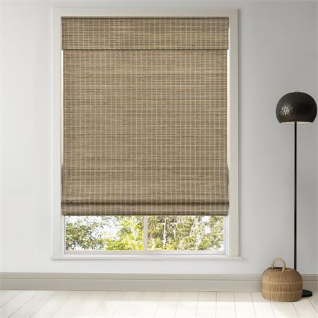 LazBlinds Cordless Bamboo Roman Shades, Privacy Blinds for Interior Windows,