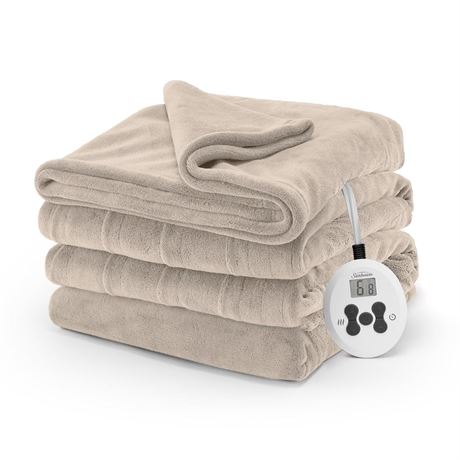 Sunbeam Royal Luxe Mushroom Heated Blanket - Twin Mushroom Twin