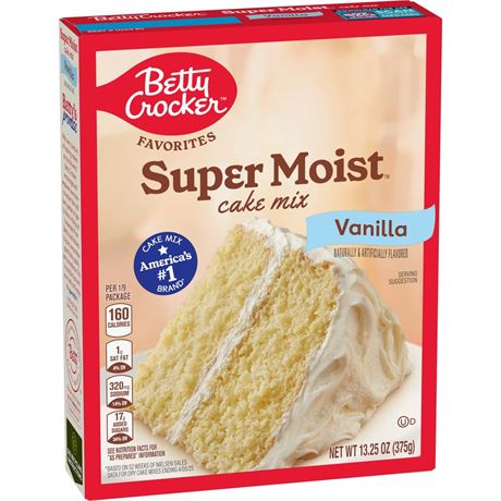 Betty Crocker Favorites Super Moist Vanilla Cake Mix, 13.25 oz/2 boxes