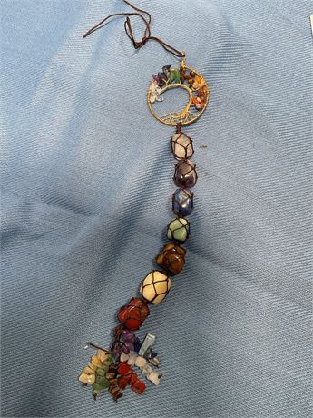 Tree of Life Chakra Stones Seven-Color Crystal gem Windcharm Decor Healing