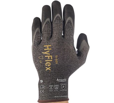 Ansell 11-931-9 Cut Resistant Gloves (825728) - Size 9, Dark Gray (1 Pair) 1