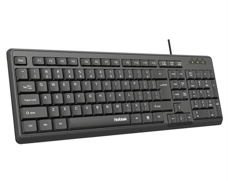 Wired Computer Keyboard, Full Size USB Quiet Keyboard with Number Pad,Slim