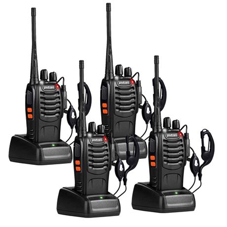 4 Pack Walkie Talkies Long Range for Adults with Earpieces,16 Channel Walky