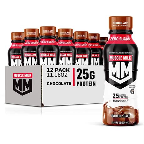 Muscle Milk Genuine Protein Shake, Chocolate, 25g Protein, 11.16 Fl Oz (Pack of