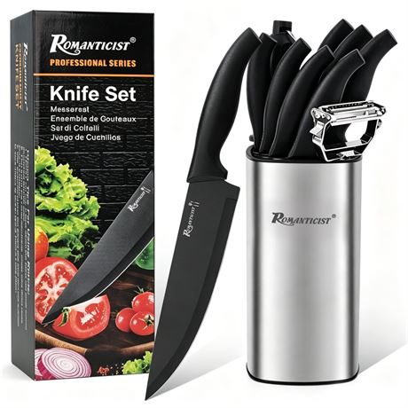 ROMANTICIST Kitchen Knife Sets, 10PCS High Carbon Stainless Steel Knife Sets