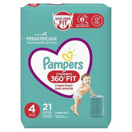 Pampers Cruisers 360 Disposable Diapers Jumbo Pack - Size 4 - 21ct