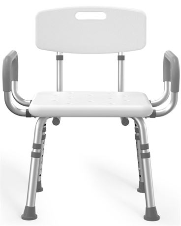 Shower Chair for Inside Shower with Arms and Back, FSA/HSA Eligible 500 lbs