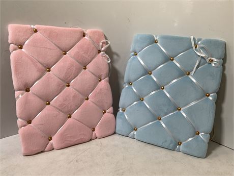 pack of 2 one pink and one blue cushion photo board
