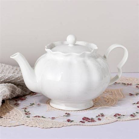 Tea Pot with Infuser for Loose Leaf Tea, 33oz, Ceramic Teapot with Tea