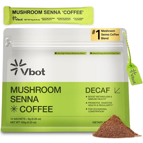 Vbot Organic Mushroom Coffee, Premium Arabica Coffee with Lion’s Mane, Chaga,