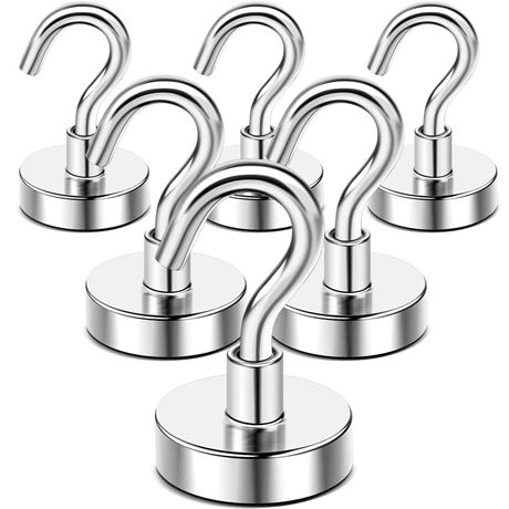 DIYMAG Strong Magnetic Hooks, 50lbs Heavy Duty Rare Earth Magnets with Hook