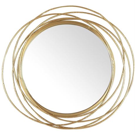 Decorative Round Rings Mirror, 20" D - Gold