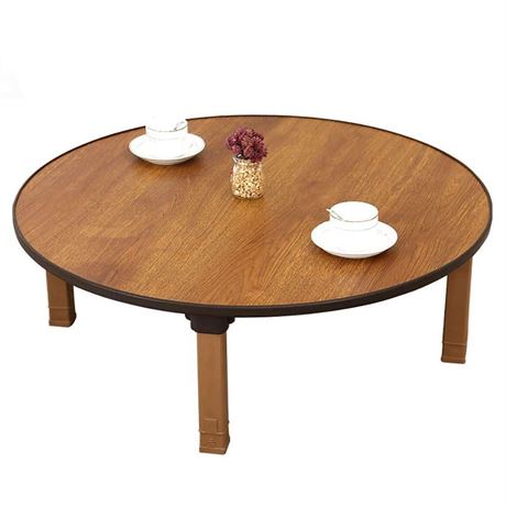 Round Folding Tea Coffee Table, Japanese-Style Low Table, Dining Table, Study