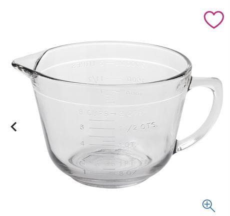 Anchor Hocking 2 Quart Glass Batter Bowl