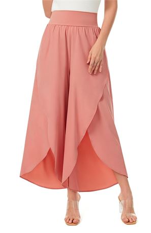 Wide Leg Pants for Women Split Flowy Palazzo High Waisted Summer Beach Casual