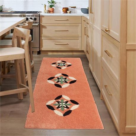 OFFSITE Boho Bathroom Rug 24x60 Runner Rugs Soft Absorbent Carpet Bath Mat Non