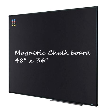 Lockways Magnetic Chalk Board 48" x 36" | Wall Mounted Chalk Black Bulletin