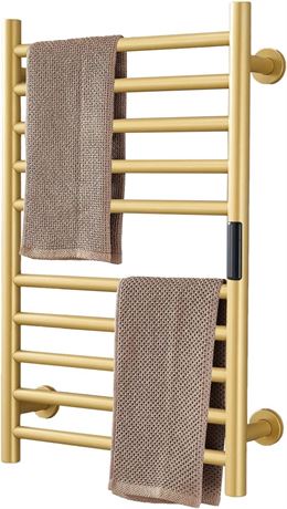 Gold Heated Towel Warmer Radiator Bathroom Accessories, Built-in Timer