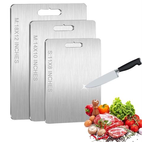 Titanium Cutting Board, 1 PCS 304 Stainless Steel Cutting Board, Double-Sided