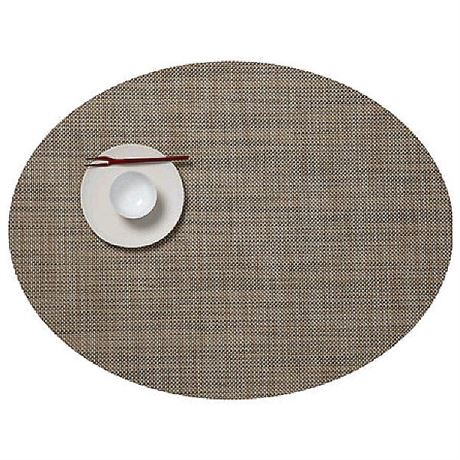 Mini Basketweave Oval Placemat - Linen/6 placemats