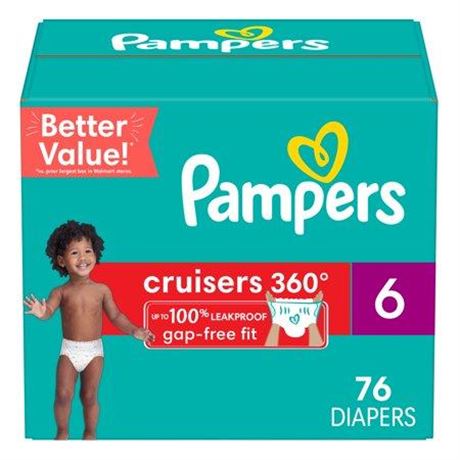 Pampers Cruisers 360 Diapers Size 6  76 Count