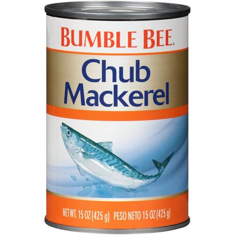 Bumble Bee Chub Mackerel, Wild Caught, Gluten Free, Shelf Stable Can, 15 oz