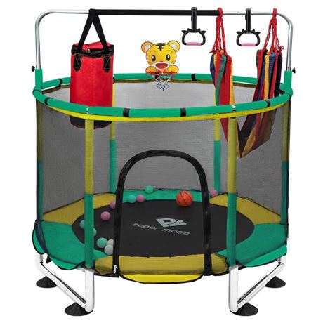 Trampoline for Kids, 5FT Adjustable Toddler Trampoline, Indoor/Outdoor Baby