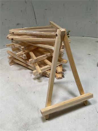 12 Pack 9 Inch Wooden Easel Stand, Portable A-Frame Tabletop Display Easel for