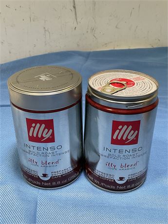 illy Ground Espresso Coffee, Intenso Bold Roast, 100% Arabica, 8.8 oz (2PACK)
