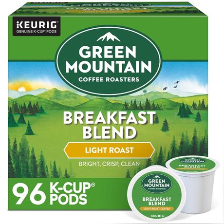 4 Packs of 24 Green Mountain Coffee Roasters Breakfast Blend Single-Serve