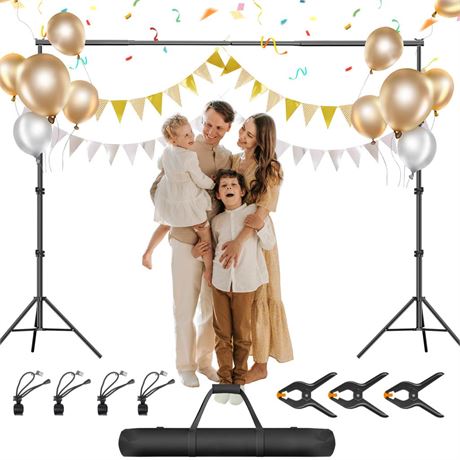 Backdrop Stand for Photoshoot, 8.5 x 10 ft Heavy Duty Back Drop Adjustable