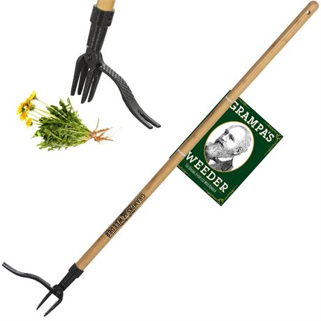 Grampa's Weeder - The Original Stand Up Weed Puller Tool with Long Handle -