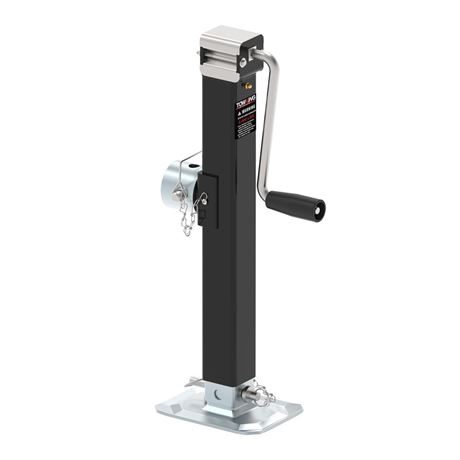 8000LBS Pipe Mount Tongue Jack, 15" Lift, Heavy Duty Swivel Jack with Drop Leg,