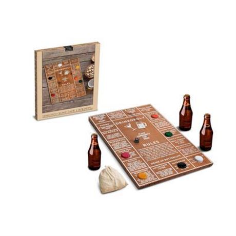 OFFSITE Studio Mercantile Drinkopoly Game for Adults Set, 9 Pieces - Brown