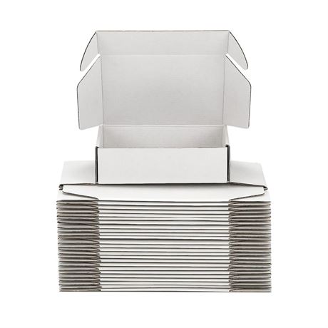 Small Shipping Boxes 9x9x3 Inch (25 Pack) - Sturdy White Corrugated Cardboard