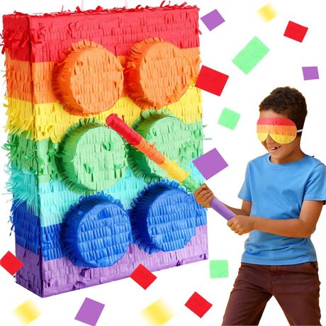 20 Inches Large Piñata for Birthday Party with a Blindfold and Bat Piñata