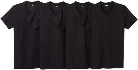 Men's 4pk V-Neck T-Shirt - Goodfellow & Co™ Black L